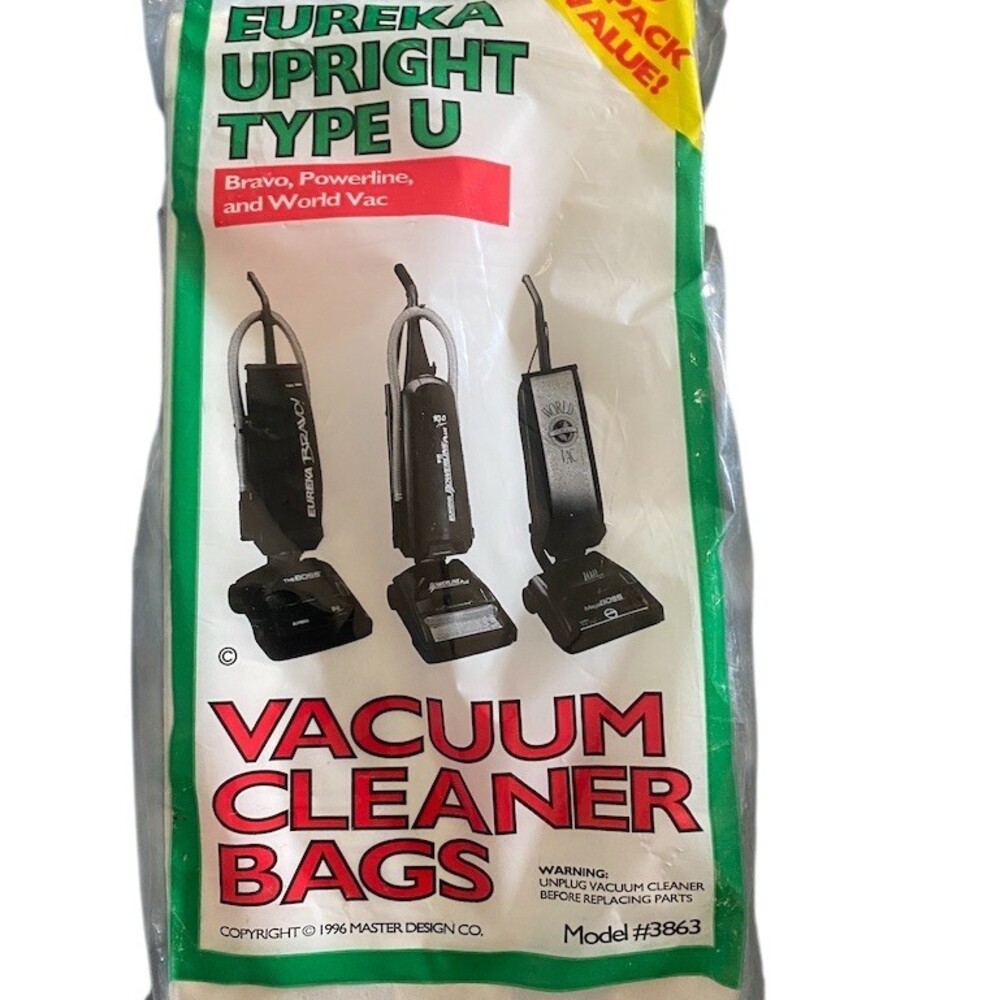 Eureka Type U Upright Vacuum Cleaner Bags for Bravo Powerline World Vac